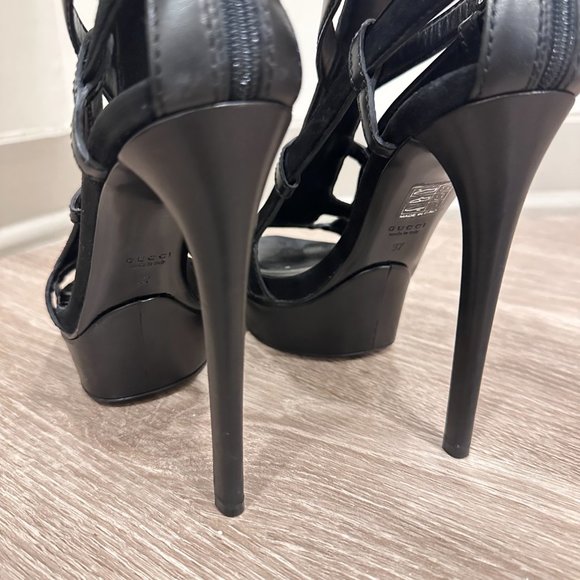 Gucci Daryl Leather and Suede Platforms Size 37 - Picture 12 of 14